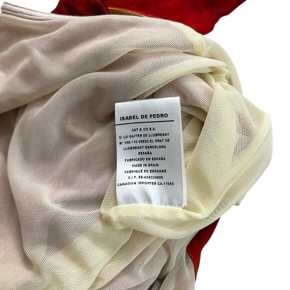 Isabel‎ de Pedro Tie Dye Knee Length Bodycon Dress Red Size 4 Baddie Maximalist - Picture 6 of 8